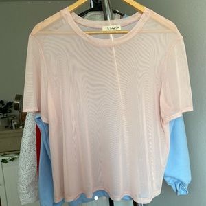 super cute mesh/sheer pink top :)